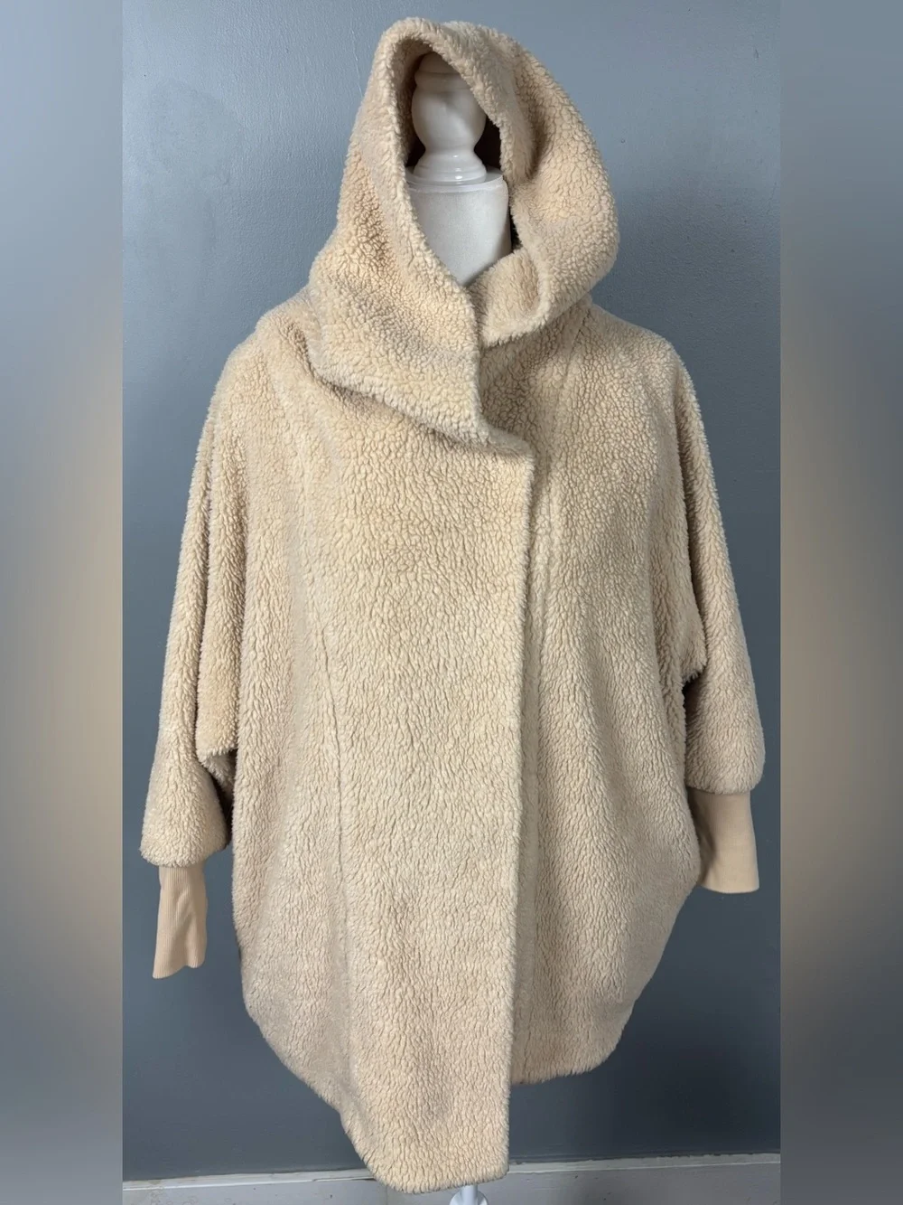 Hatch The Coco Sherpa One Size Cozy Hooded Wrap Cardigan